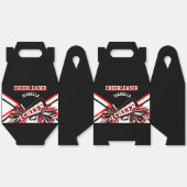 Cheerleader in zwart, wit en rood bedankdoosjes (Ongevouwen)