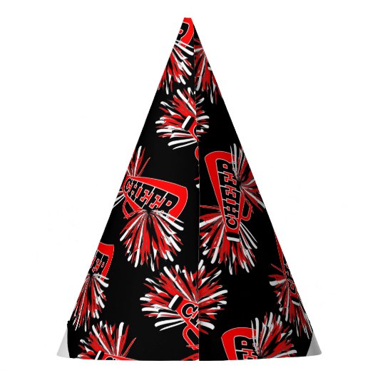 Cheerleader in zwart, wit en rood feesthoedjes (Achterkant)