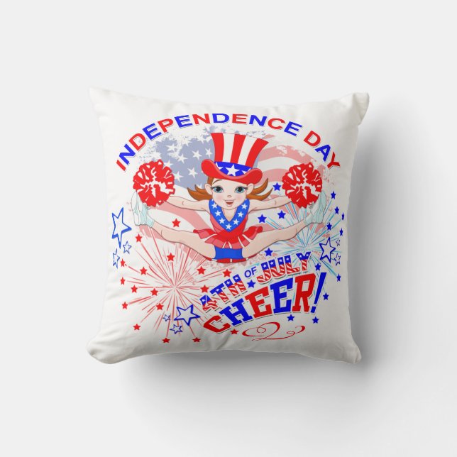 Cheerleader, Independence Day, 4 juli, Cheer Kussen (Voorkant)