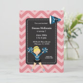 Cheerleader, kies uw eigen achtergrondkleur kaart (Staand voorkant)