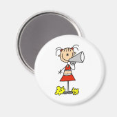 Cheerleader met Megaphone Magneet (Voorkant / Achterkant)