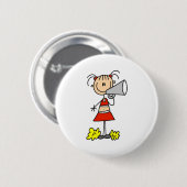 Cheerleader met Megaphone  Ronde Button 5,7 Cm (Voorkant /achterkant)