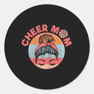 Cheerleader Moederdag Cheerleading Moeder Aanmoedi Ronde Sticker