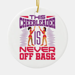 Cheerleader Never Off Base Grappig Cheerleading Keramisch Ornament