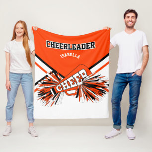 📣 Cheerleader - Oranje, zwart en wit Fleece Deken