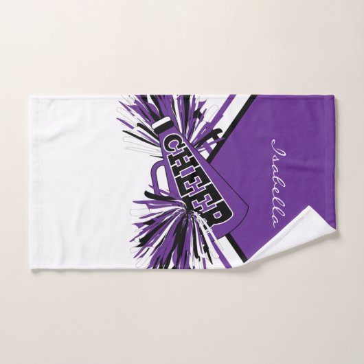 Cheerleader Outfit in het Paars, zwart en wit Handdoek (Handdoek)