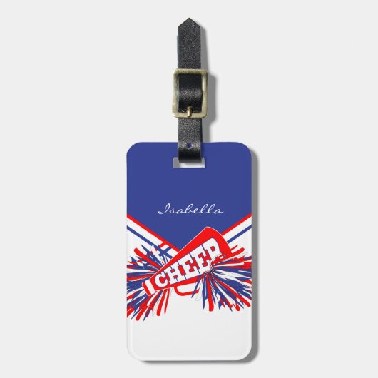 Cheerleader Outfit in Red, White en Blue Bagagelabel (Voorkant verticaal)