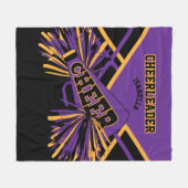 Cheerleader - Paars, goud en zwart Fleece Deken (Voorkant (Horizontaal))