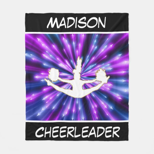 Cheerleader Paarse en Blue Explosion Fleece Deken (Voorkant)