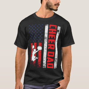 Cheerleader Papa Cheer Papa Amerikaans Vlag Vader T-shirt