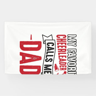 Cheerleader Papa Vintage Gravure Shirt Ontwerp_1 Spandoek