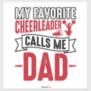 Cheerleader Papa Vintage Gravure Shirt Ontwerp_1 Sticker