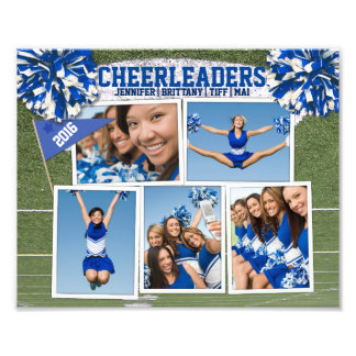Cheerleader Photo Collage Foto Afdruk