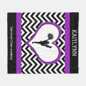 Cheerleader / Pom Chevron Heart met Monogram Fleece Deken (Voorkant (Horizontaal))