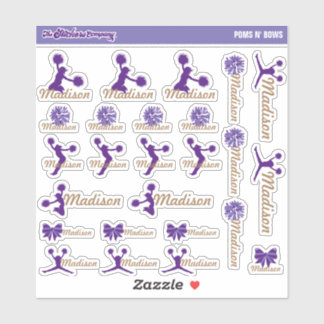 Cheerleader Pom Labels Gepersonaliseerd | School