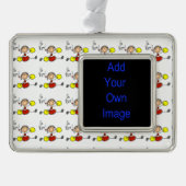 Cheerleader Red Go Team Verzilverd Kader Ornament (Voorkant)