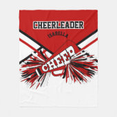 Cheerleader - Rood, wit en zwart Fleece Deken (Voorkant)