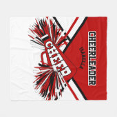 Cheerleader - Rood, wit en zwart Fleece Deken (Voorkant (Horizontaal))