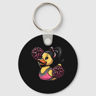 Cheerleader Rubber Eend Cheerleading Eendje  Sleutelhanger