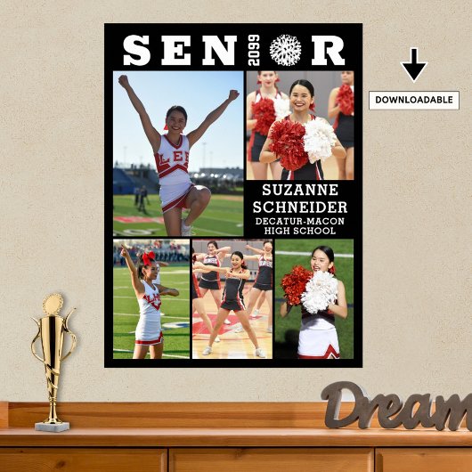 Cheerleader Senior Afstuderen 5 Fotocollage Poster