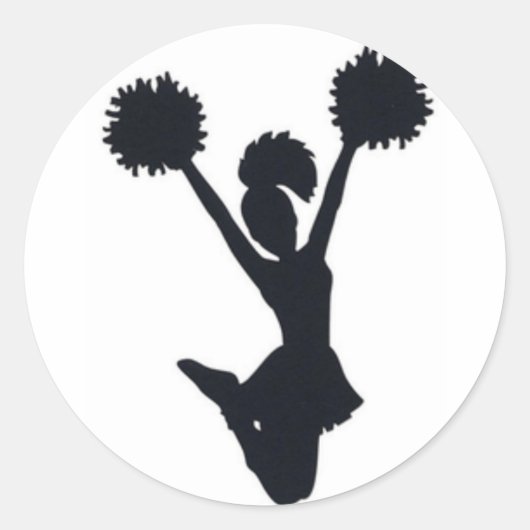 Cheerleader silhouet ronde sticker (Voorkant)