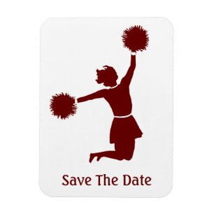 Cheerleader Silhouet Save The Date Magnet Magneet