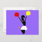 Cheerleader Silhouette Briefkaart (Voorkant / Achterkant)
