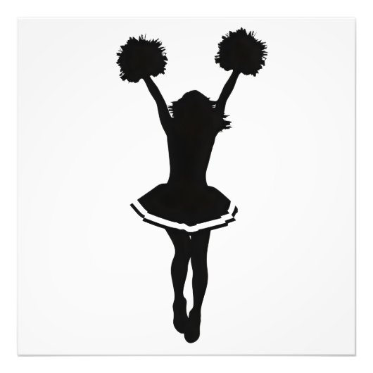 Cheerleader Silhouette Foto Afdruk (Voorkant)