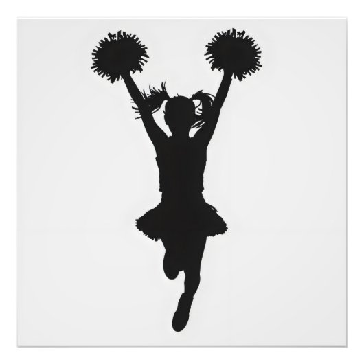 Cheerleader Silhouette Meisje Foto Afdruk (Voorkant)