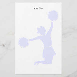 Cheerleader Silhouette met poms op banketbakkerswe Briefpapier