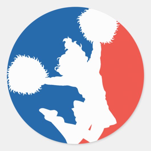 Cheerleader Silhouette Ronde Sticker (Voorkant)