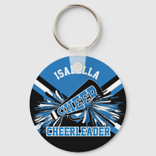 Cheerleader Spirit - blauw, zwart en wit Sleutelhanger