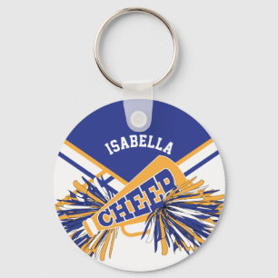 Cheerleader Spirit -Blue, Gold en White 2 Sleutelhanger