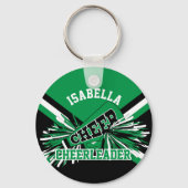 Cheerleader Spirit - groen, zwart en wit Sleutelhanger (Voorkant)
