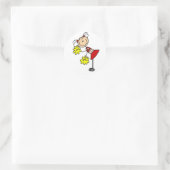 Cheerleader Stick Figuur Ronde Sticker (Tas)
