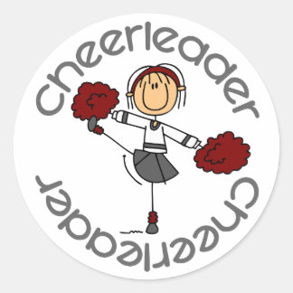 Cheerleader Stick Figuur Ronde Sticker