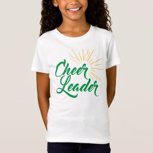 Cheerleader T-Shirt - Green & Gold (Voorkant)