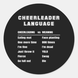 Cheerleader Taal Cheerleading Slang Betekenis Ch Ronde Sticker
