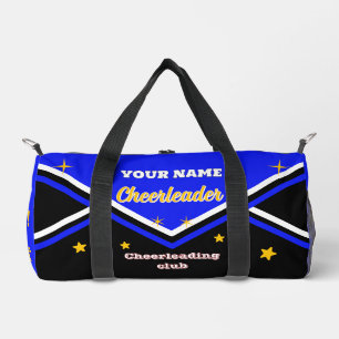 Cheerleader tas, personaliseer blauw, wit & zwart plunjezak