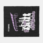 Cheerleader Team 📣 - Paars, zwart en wit Fleece Deken (Voorkant (Horizontaal))