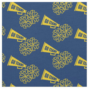 Cheerleader Team School Colors Gold & Navy Blue Stof
