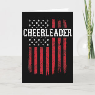 Cheerleader Trots Amerikaanse Vlag Usa Patriotisch Kaart