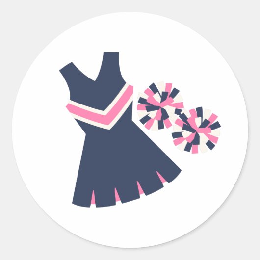 Cheerleader Uniform Ronde Sticker (Voorkant)