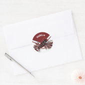 📣 Cheerleader - Wit, Maroon en Grijs Ronde Sticker (Envelop)
