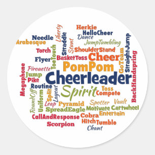 Cheerleader Word Cloud (heer Leader) Ronde Sticker