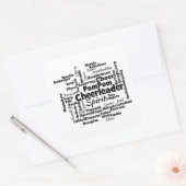 Cheerleader Word Cloud Vierkante Sticker (Envelop)