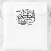 Cheerleader Word Cloud Vierkante Sticker (Tas)