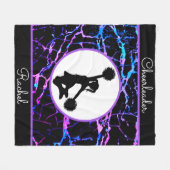 Cheerleader Zwart Abstract Fleece Deken (Voorkant (Horizontaal))