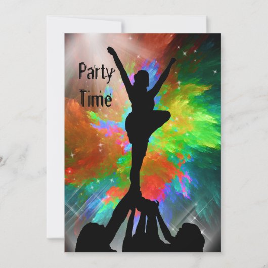 Cheerleaders dans un Invitation de Colorburst (Devant)