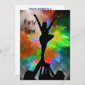 Cheerleaders dans un Invitation de Colorburst (Devant / Derrière)